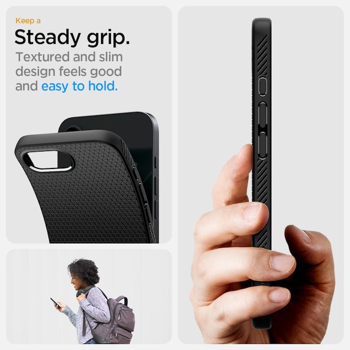 Kryt pro iPhone 16e Spigen Liquid Air - matně černý - iSTYLE CZ
