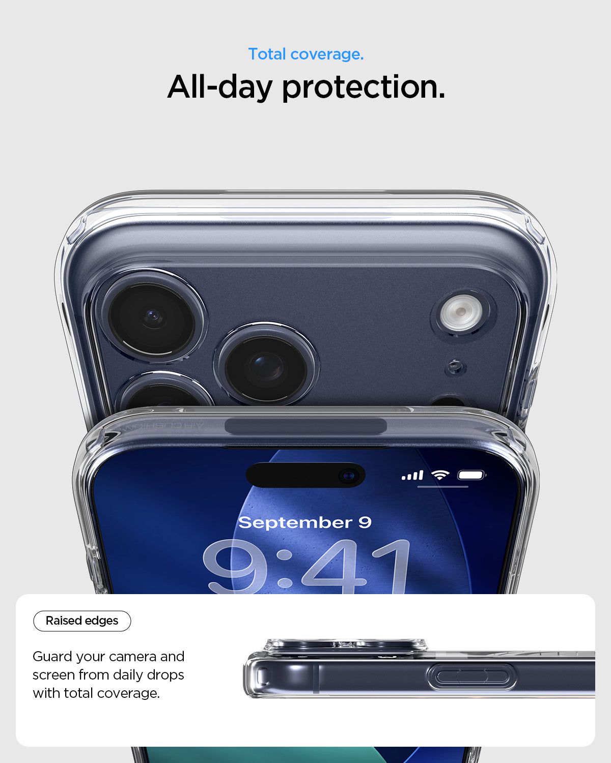 MagSafe kryt pro iPhone 17 Pro Max Spigen Ultra Hybrid - průhledný/modrý - iSTYLE.cz