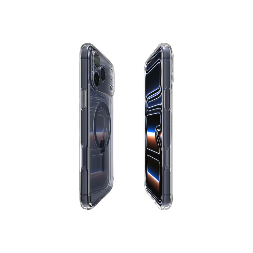 MagSafe kryt pro iPhone 17 Pro Max Spigen Ultra Hybrid - průhledný/modrý - iSTYLE.cz