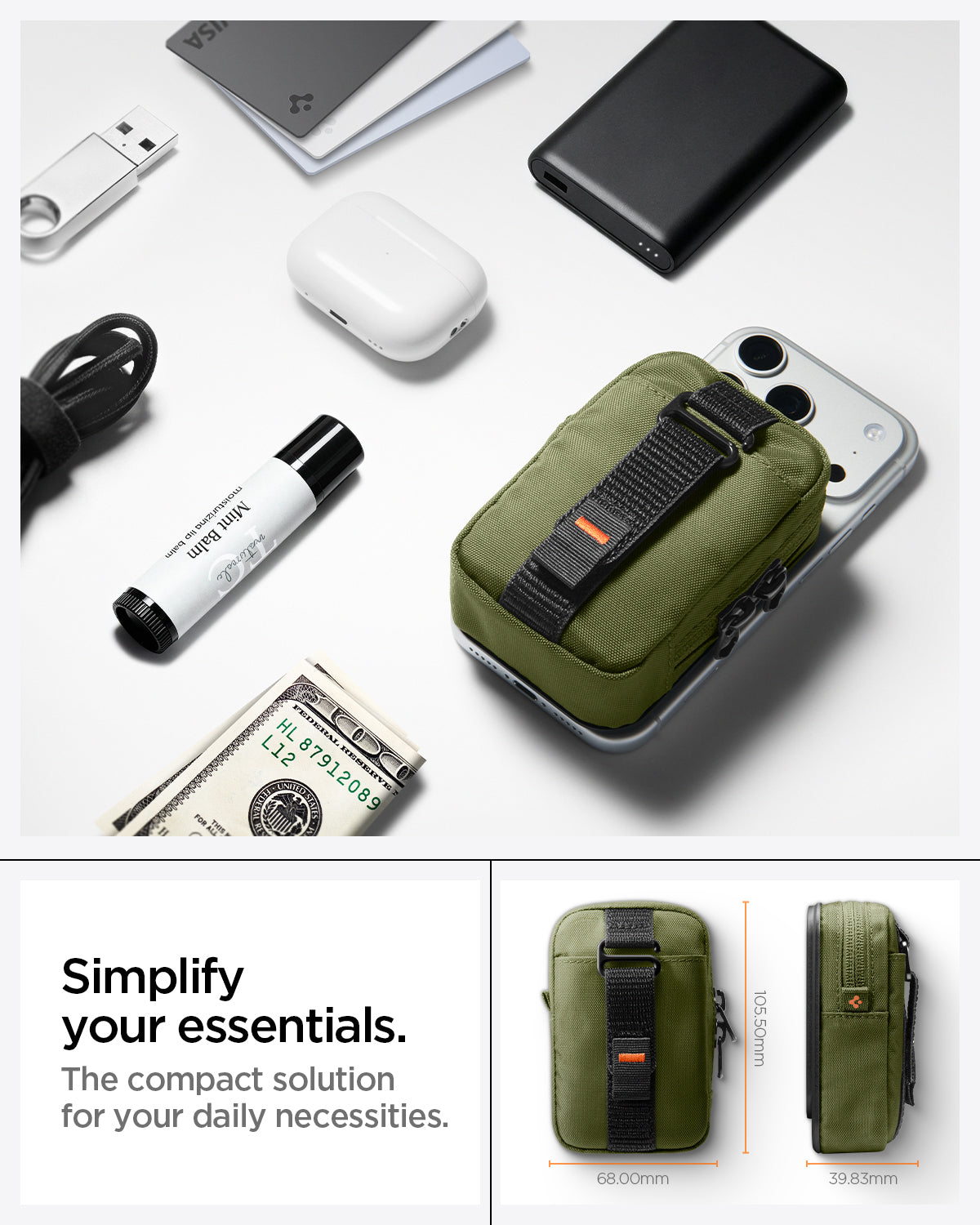 Univerzální organizér Spigen Portable Organizer Pouch TintapZip MagSafe - zelený