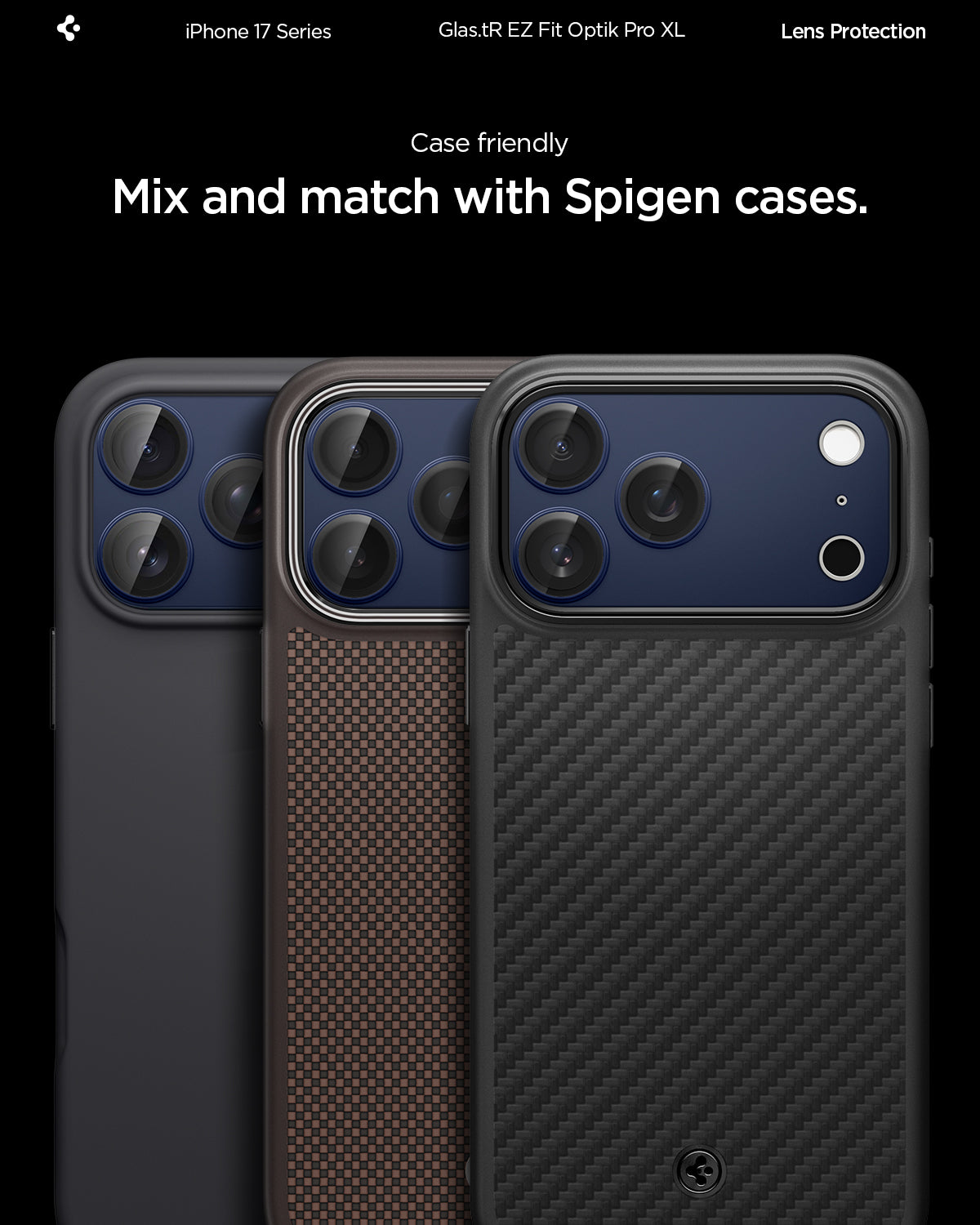 Sklo na fotoaparát pro iPhone 17 Pro Spigen Glass tR EZ Fit Optik Pro XL - modré