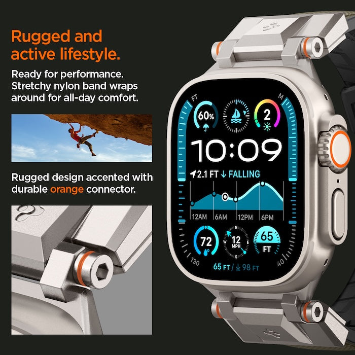 Řemínek pro Apple Watch 49mm/46mm/45mm/44mm Spigen DuraPro Armor - zelený - iSTYLE CZ