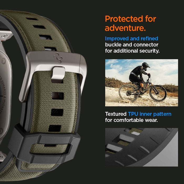 Řemínek pro Apple Watch 49mm/46mm/45mm/44mm Spigen DuraPro Armor - zelený - iSTYLE CZ