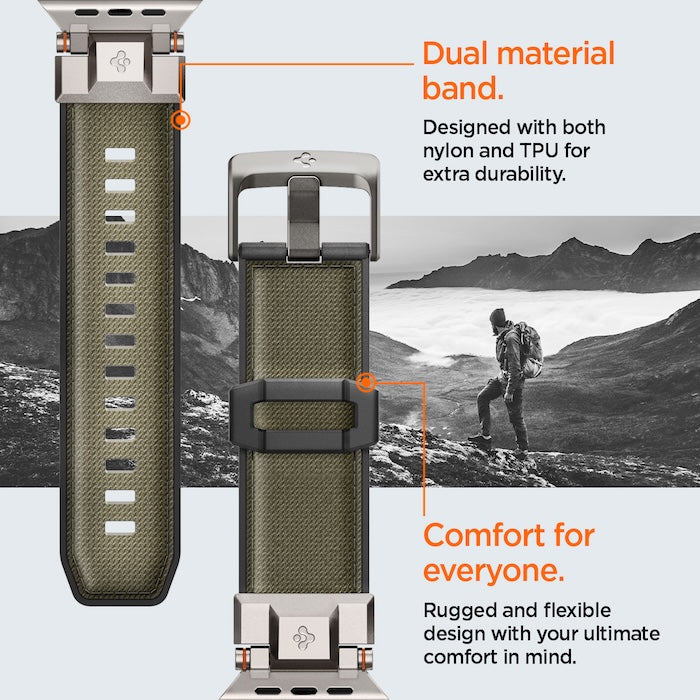 Řemínek pro Apple Watch 49mm/46mm/45mm/44mm Spigen DuraPro Armor - zelený - iSTYLE CZ