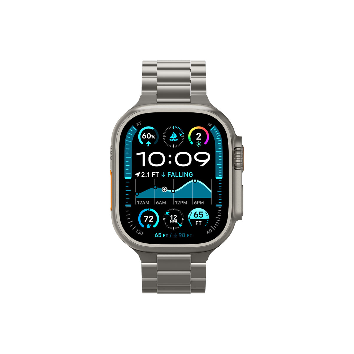 Řemínek pro Apple Watch 49mm/46mm/45mm/44mm Spigen Modern Fit Titanium Band - přírodně titanový - iSTYLE CZ