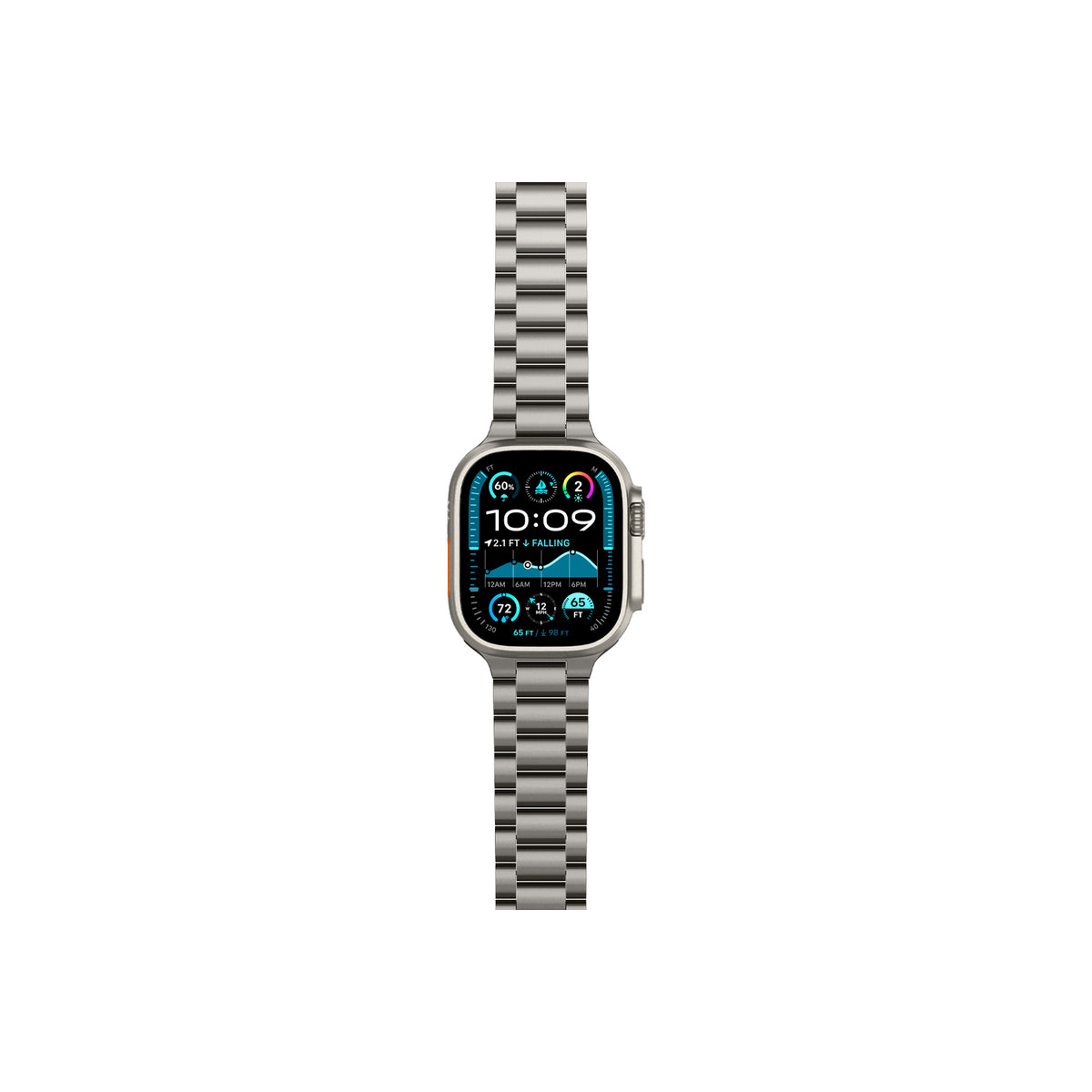 Řemínek pro Apple Watch 49mm/46mm/45mm/44mm Spigen Modern Fit Titanium Band - přírodně titanový - iSTYLE CZ