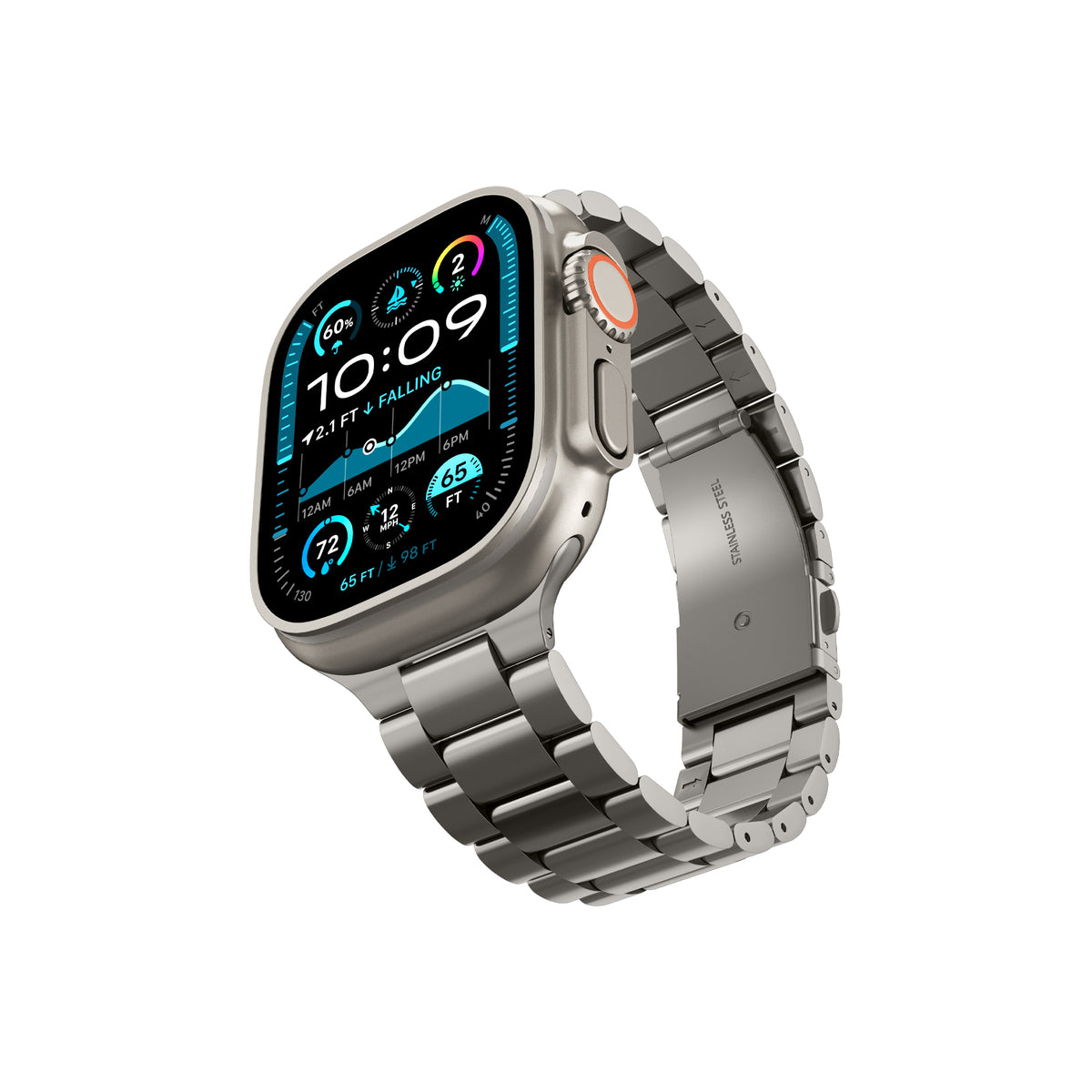Řemínek pro Apple Watch 49mm/46mm/45mm/44mm Spigen Modern Fit Titanium Band - přírodně titanový - iSTYLE CZ