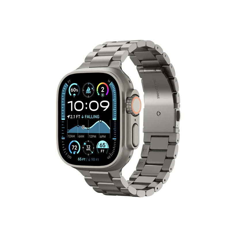 Řemínek pro Apple Watch 49mm/46mm/45mm/44mm Spigen Modern Fit Titanium Band - přírodně titanový - iSTYLE CZ