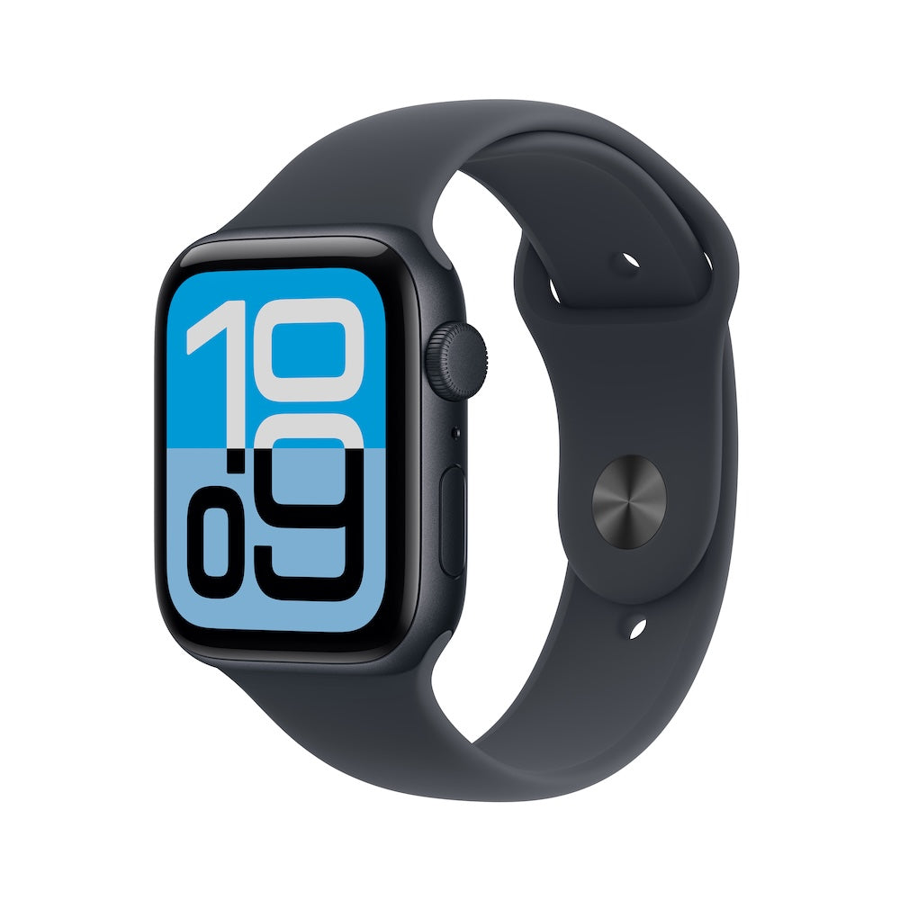 Apple Watch SE 3 GPS 40mm temně inkoustové hliníkové pouzdro s temně inkoustovým sportovním řemínkem - S/M (otevřený) - iSTYLE.cz