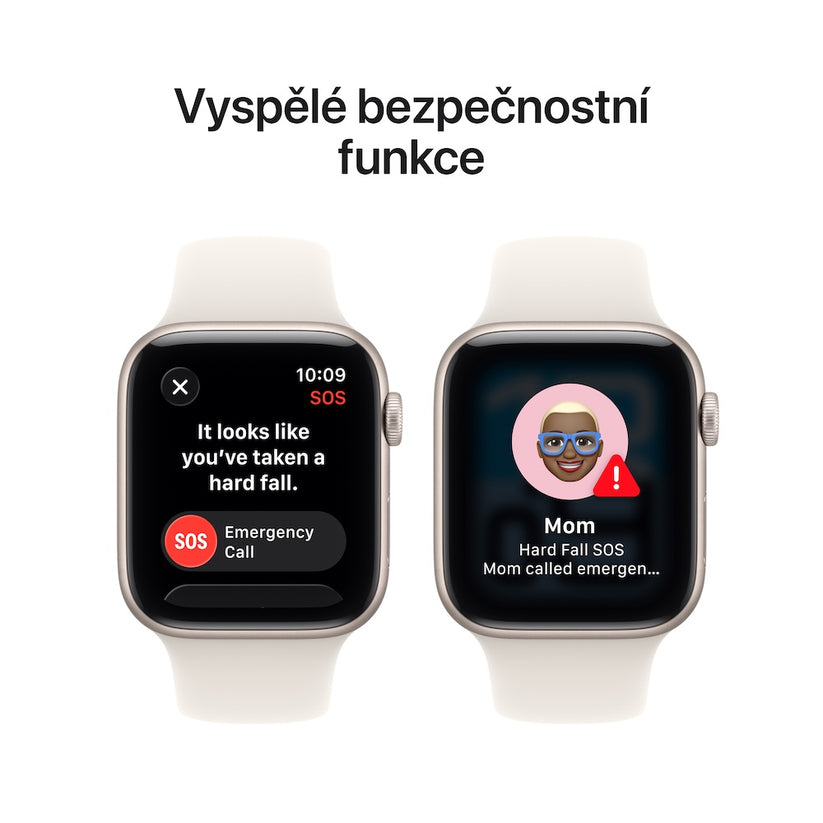 Apple Watch SE 3 GPS 44mm hvězdně bílé hliníkové pouzdro s hvězdně bílým sportovním řemínkem - M/L (otevřený) - iSTYLE.cz
