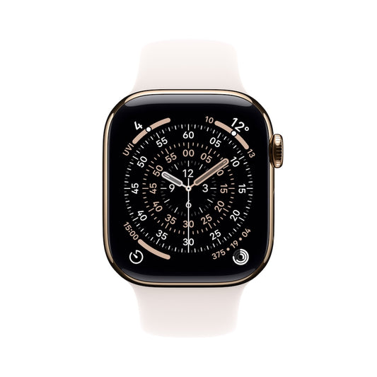 Apple Watch Series 11 GPS + Cellular 46mm zlatě titanové pouzdro se světle ruměným sportovním řemínkem - M/L - iSTYLE CZ