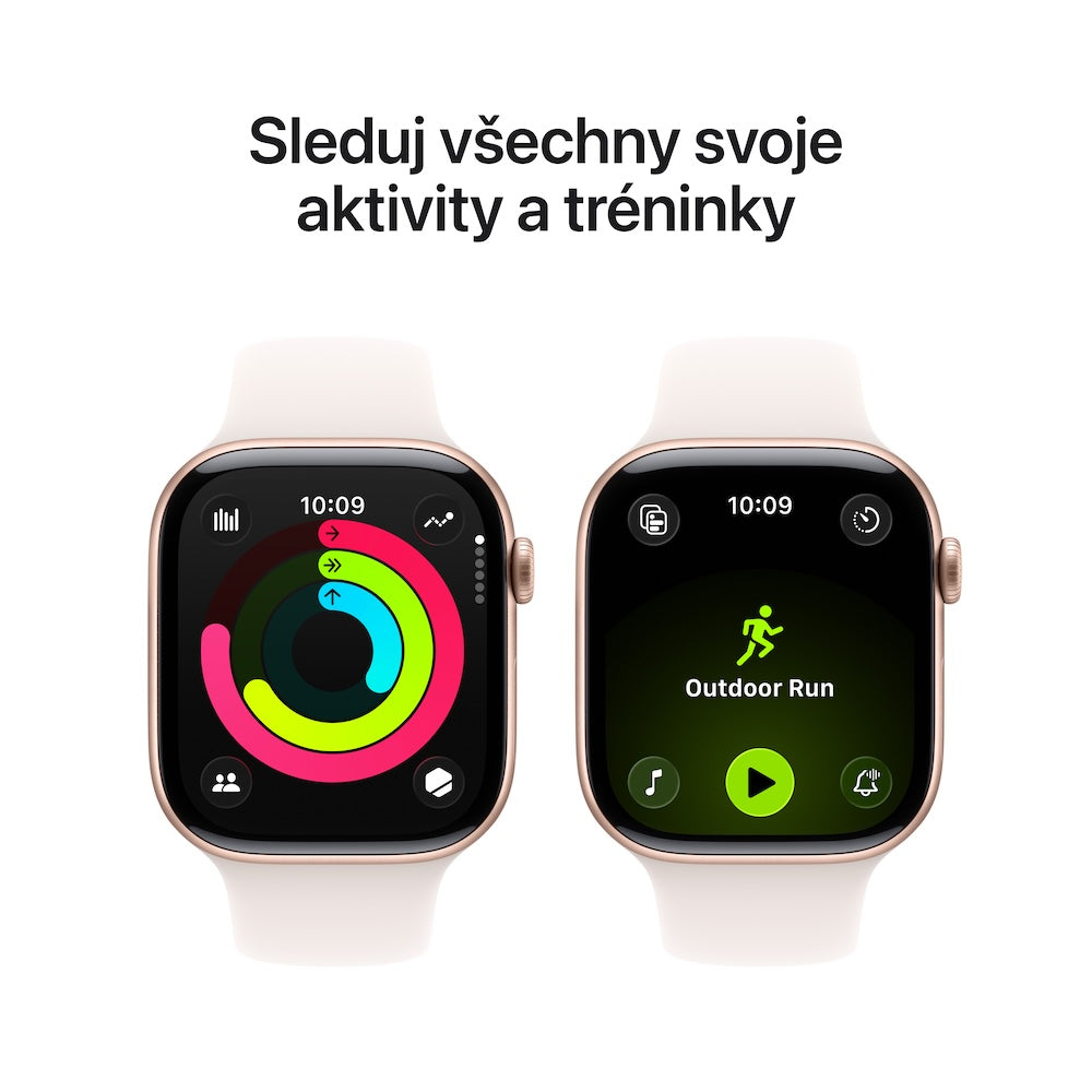 Apple Watch Series 11 GPS + Cellular 42mm zlatě titanové pouzdro se světle ruměným sportovním řemínkem - M/L - iSTYLE CZ