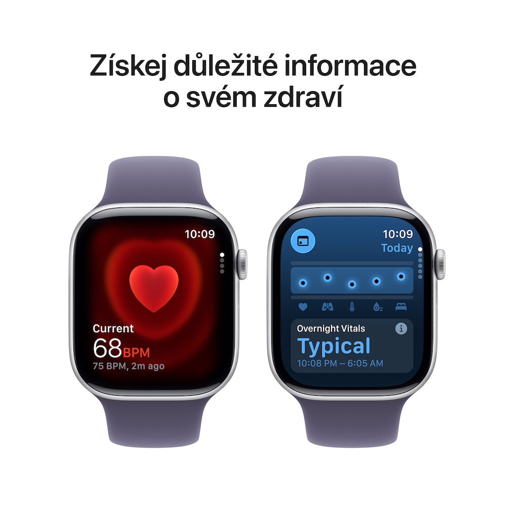 Apple Watch Series 11 GPS + Cellular 42mm stříbrné hliníkové pouzdro s mlžně fialovým sportovním řemínkem - S/M - iSTYLE CZ