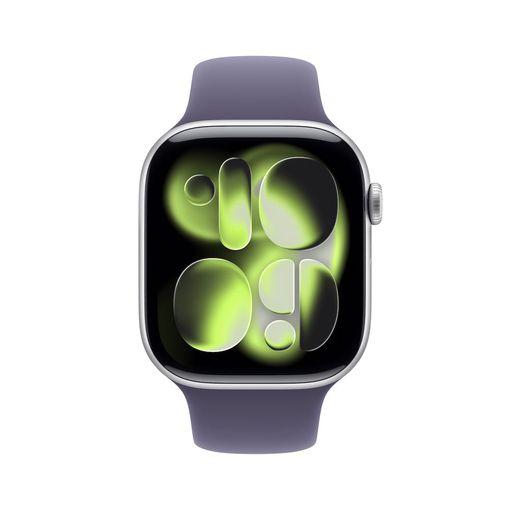 Apple Watch Series 11 GPS 46mm stříbrné hliníkové pouzdro s mlžně fialovým sportovním řemínkem - M/L - iSTYLE CZ