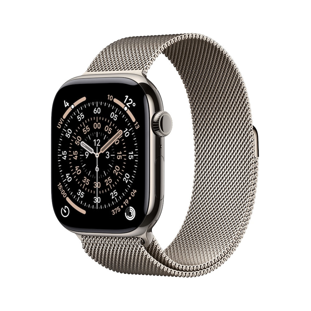 Apple Watch Series 11 GPS + Cellular 46mm přírodně titanové pouzdro s přírodně ocelovým milánským tahem - M/L - iSTYLE CZ