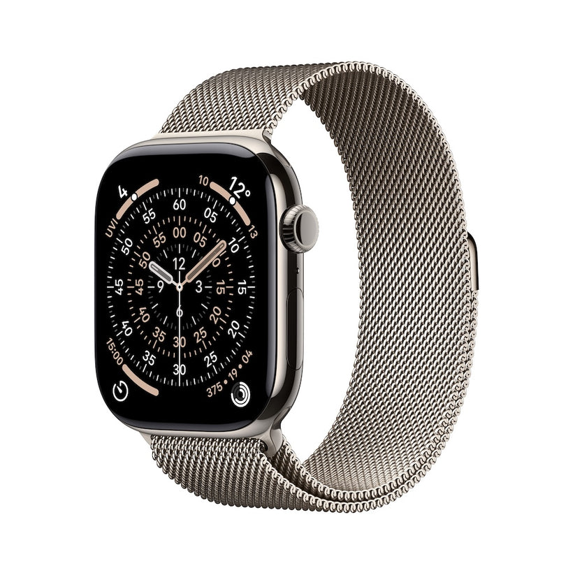 Apple Watch Series 11 GPS + Cellular 46mm přírodně titanové pouzdro s přírodně ocelovým milánským tahem - M/L - iSTYLE CZ
