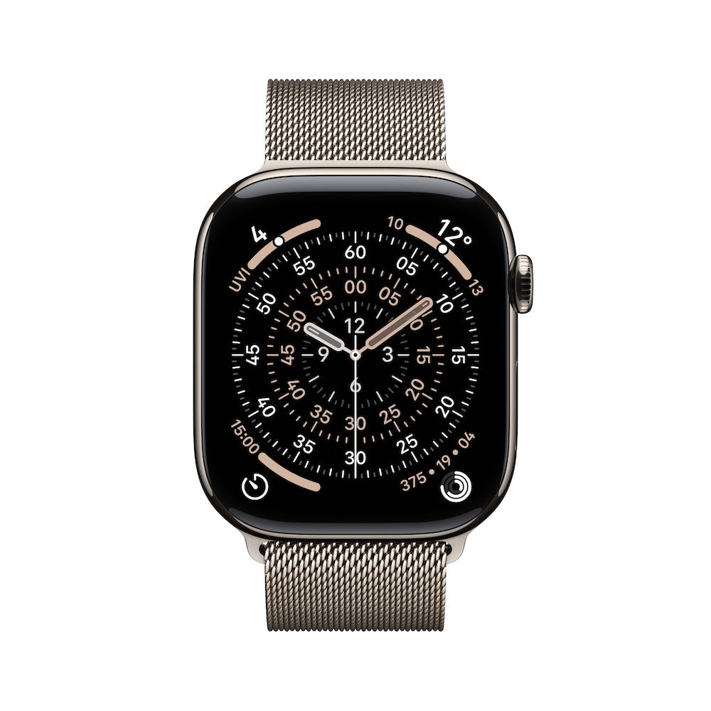 Apple Watch Series 11 GPS + Cellular 46mm přírodně titanové pouzdro s přírodně ocelovým milánským tahem - M/L - iSTYLE CZ