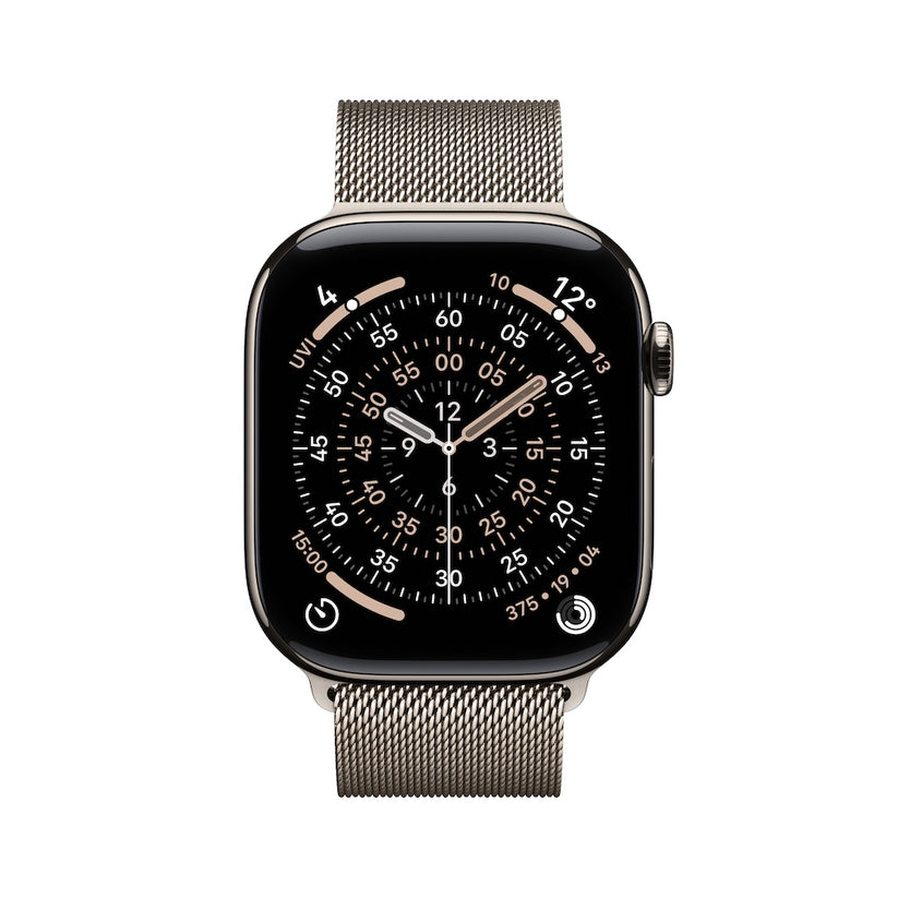 Apple Watch Series 11 GPS + Cellular 46mm přírodně titanové pouzdro s přírodně ocelovým milánským tahem - M/L - iSTYLE CZ
