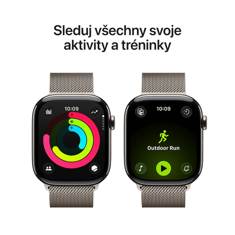 Apple Watch Series 11 GPS + Cellular 46mm přírodně titanové pouzdro s přírodně ocelovým milánským tahem - M/L - iSTYLE CZ