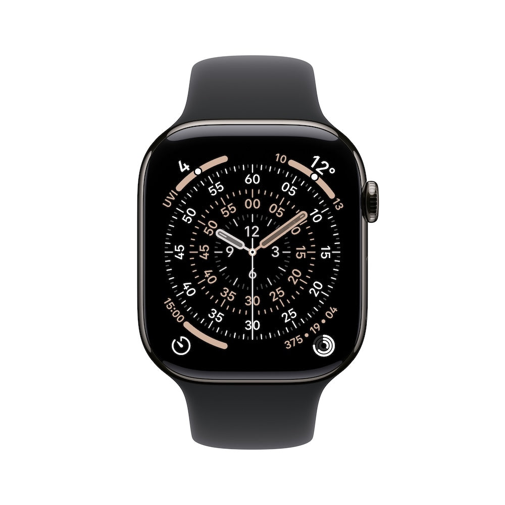 Apple Watch Series 11 GPS + Cellular 46mm břidlicově šedé titanové pouzdro s černým sportovním řemínkem - M/L - iSTYLE CZ