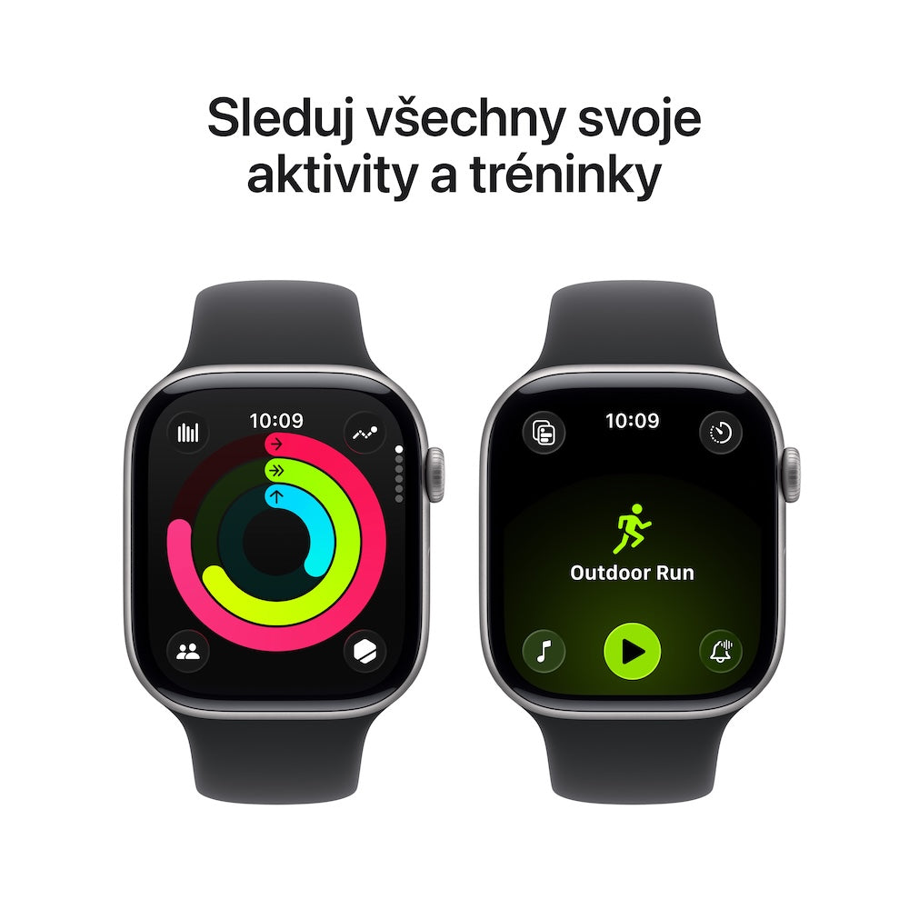 Apple Watch Series 11 GPS + Cellular 46mm vesmírně šedé hliníkové pouzdro s černým sportovním řemínkem - S/M (otevřený) - iSTYLE.cz