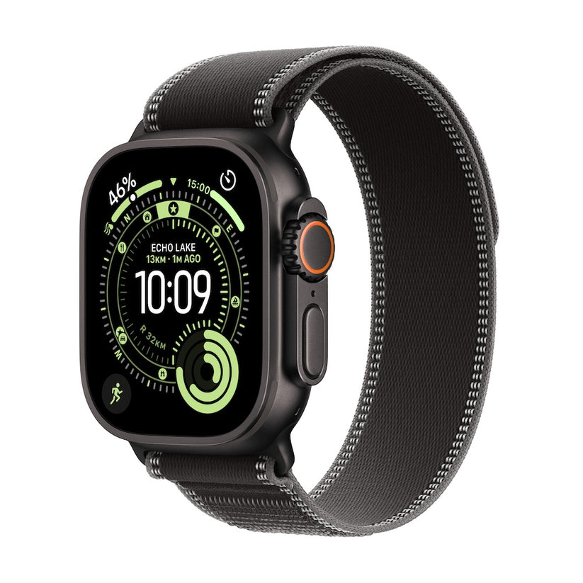 Apple Watch Ultra 3 GPS + Cellular 49mm černě titanové pouzdro s černě/ulovým trailovým tahem - M/L (otevřený) - iSTYLE.cz