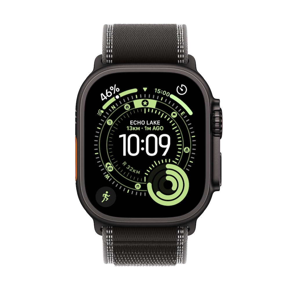 Apple Watch Ultra 3 GPS + Cellular 49mm černě titanové pouzdro s černě/ulovým trailovým tahem - M/L (otevřený) - iSTYLE.cz