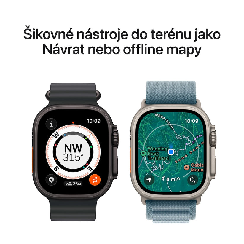 Apple Watch Ultra 3 GPS + Cellular 49mm přírodně titanové pouzdro s přírodně titanovým milánským tahem z titanu - M (otevřený) - iSTYLE.cz