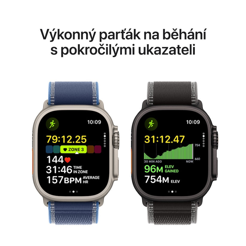Apple Watch Ultra 3 GPS + Cellular 49mm přírodně titanové pouzdro s ocelově modrým oceánským řemínkem (otevřený) - iSTYLE.cz