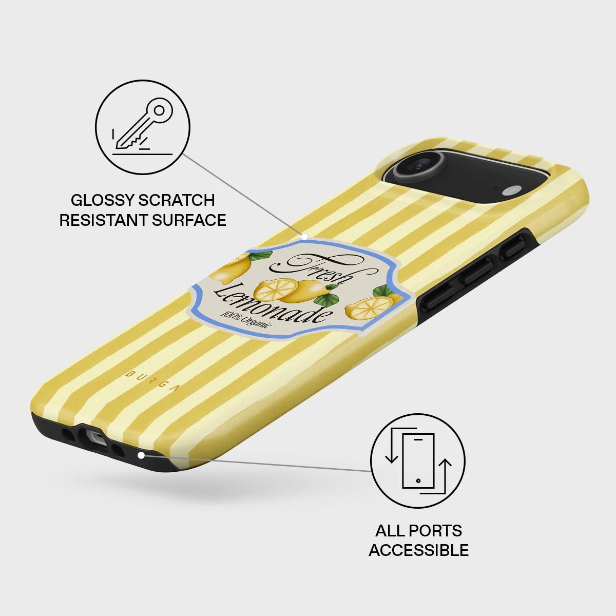Kryt pro iPhone Air Burga Frizzante Tough MagSafe Case - žluté pruhy - iSTYLE CZ