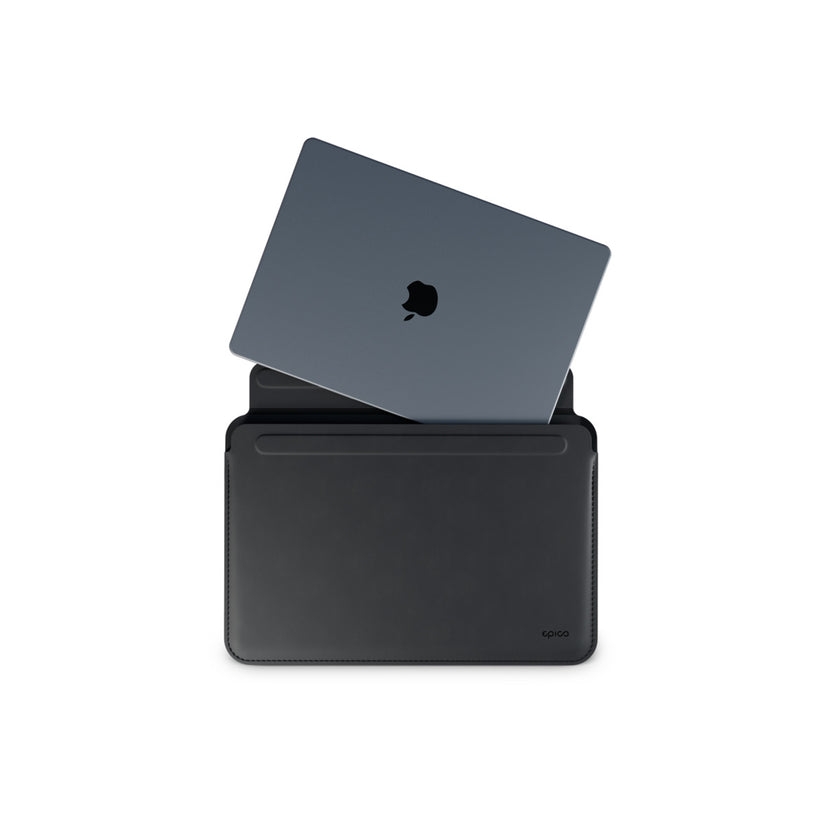 Kožený obal pro MacBook 14" Epico Leather Sleeve - černý - iSTYLE.cz