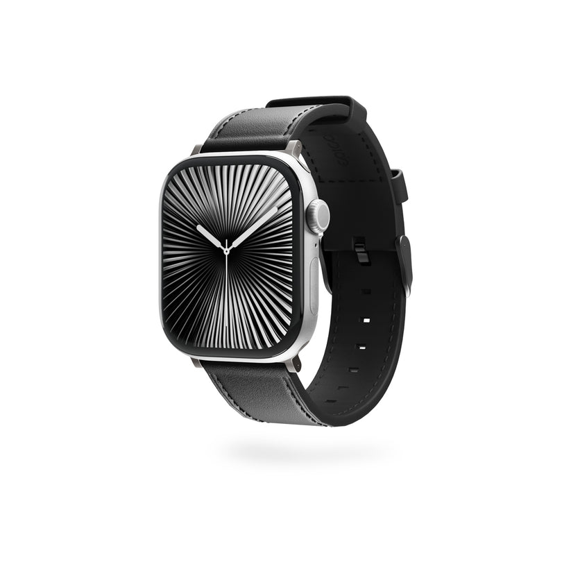 Kožený řemínek pro Apple Watch 42/44/45/49 mm Epico Watch Strap Leather - černý - iSTYLE.cz