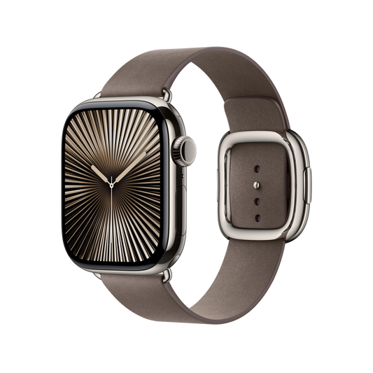 Apple Watch 38/40/41/42mm šedohnědý řemínek s moderní přezkou – střední - iSTYLE CZ