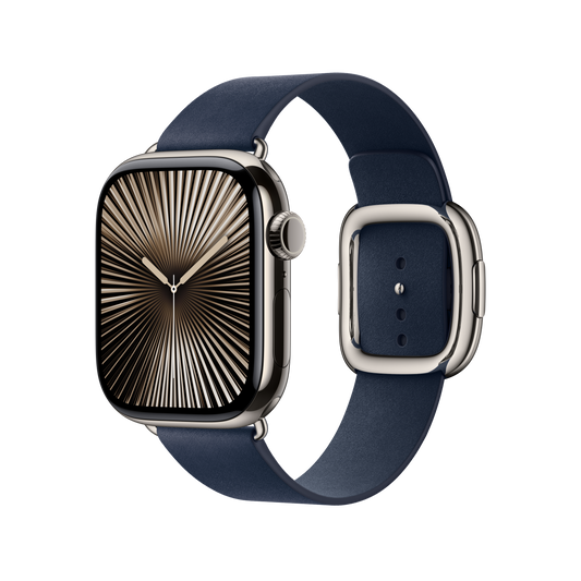 Apple Watch 38/40/41/42mm temně modrý řemínek s moderní přezkou – střední - iSTYLE CZ