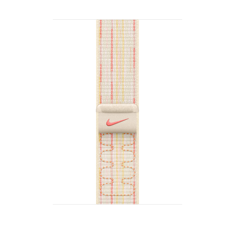 Apple Watch 44/45/46/49mm hvězdně bílý / růžový provlékací sportovní řemínek Nike - iSTYLE CZ