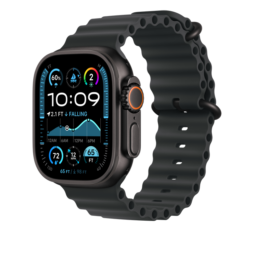 Apple Watch 44/45/46/49mm černý Oceánský řemínek – provedení z černého titanu - iSTYLE CZ