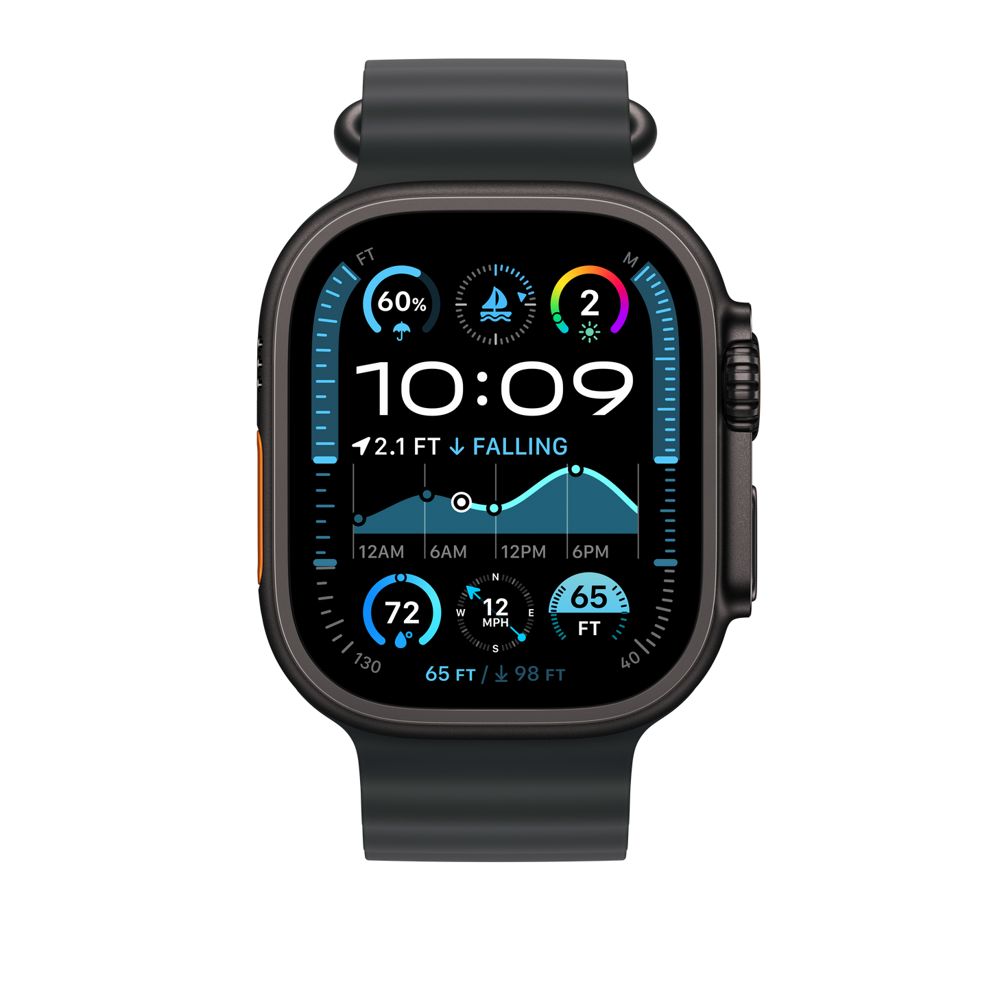 Apple Watch 44/45/46/49mm černý Oceánský řemínek – provedení z černého titanu - iSTYLE CZ
