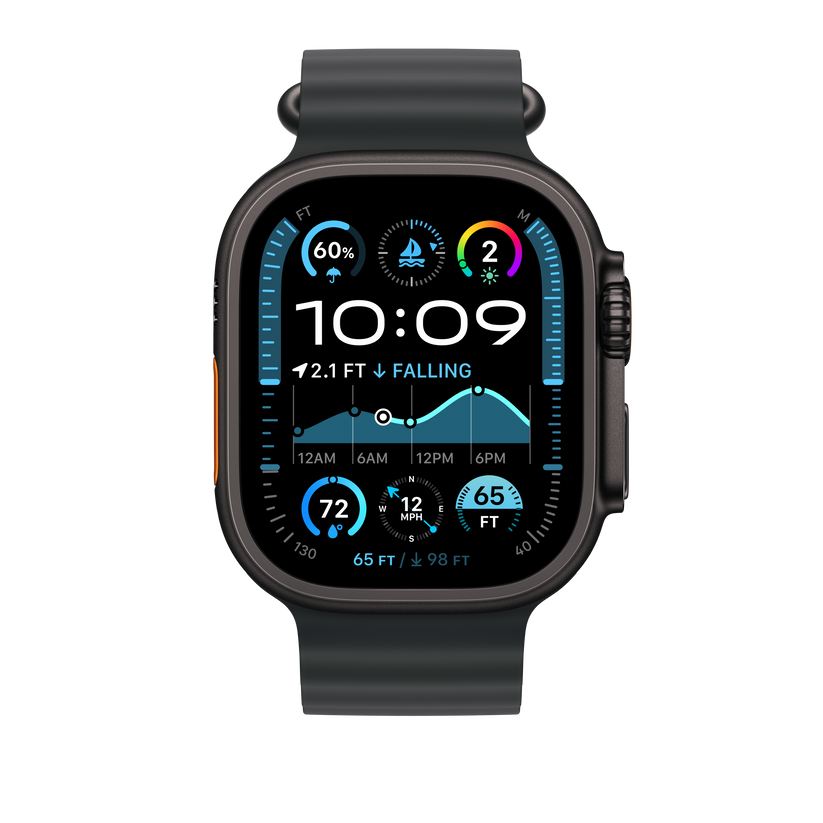 Apple Watch 44/45/46/49mm černý Oceánský řemínek – provedení z černého titanu - iSTYLE CZ