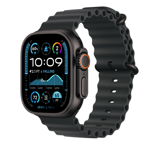 Apple Watch 44/45/46/49mm černé prodloužení Oceánského řemínku – provedení z černého titanu - iSTYLE CZ