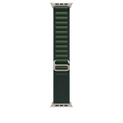 Apple Watch 44/45/46/49mm tmavě zelený Alpský tah – střední – provedení z přírodního titanu - iSTYLE CZ