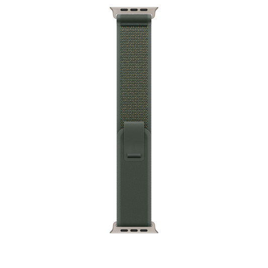 Apple Watch 44/45/46/49mm zelený Trailový tah – S/M – provedení z přírodního titanu - iSTYLE CZ
