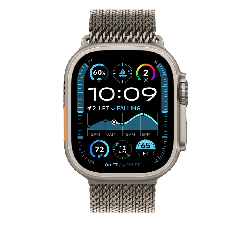 Apple Watch 44/45/46/49mm milánský tah z přírodního titanu – malý - iSTYLE CZ