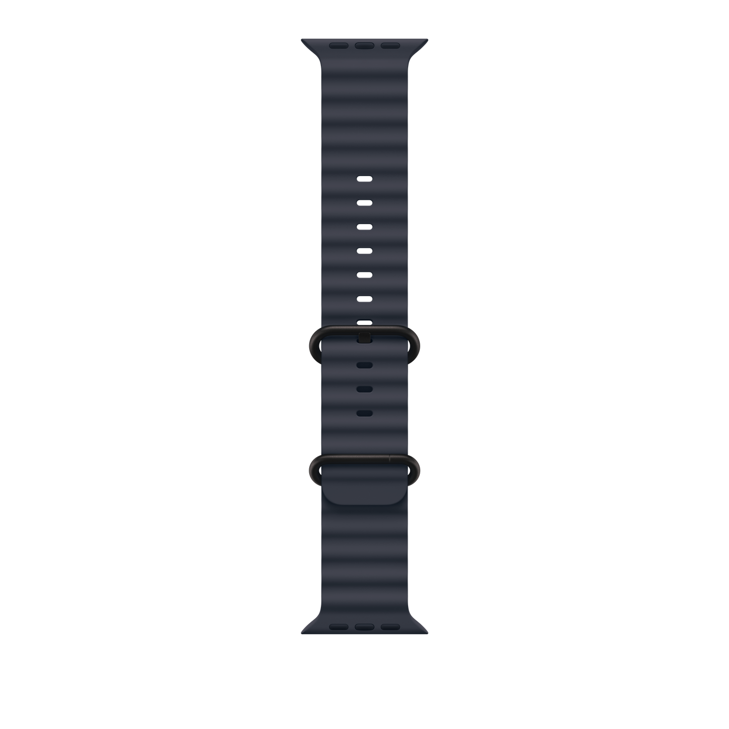 Apple Watch 44/45/46/49mm námořnicky modrý Oceánský řemínek – provedení z černého titanu - iSTYLE CZ