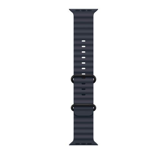 Apple Watch 44/45/46/49mm námořnicky modrý Oceánský řemínek – provedení z černého titanu - iSTYLE CZ