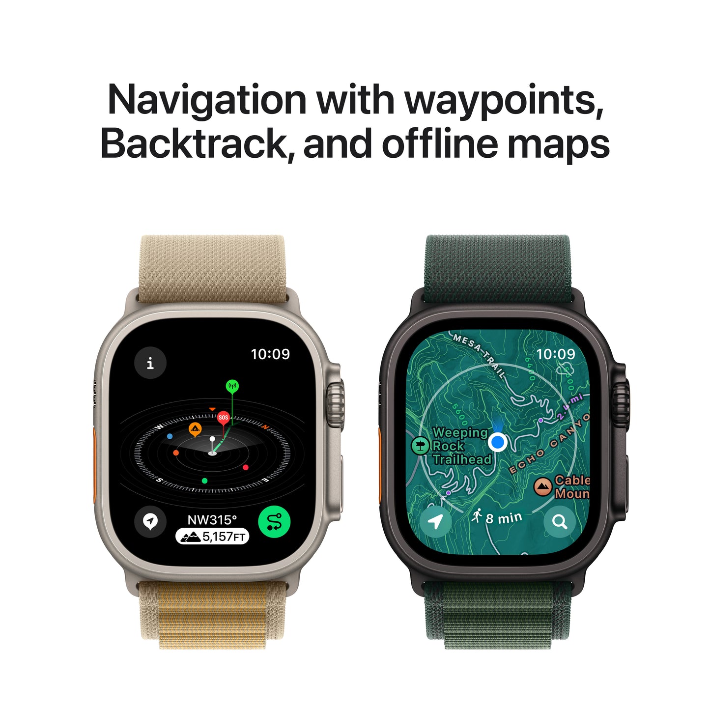 Apple Watch Ultra 2 GPS + Cellular, 49mm černě titanové pouzdro s tmavě zeleným alpským tahem - M - iSTYLE CZ
