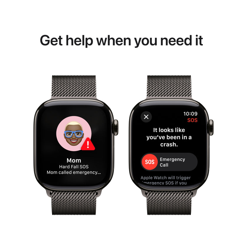 Apple Watch Series 10 GPS + Cellular 42mm břidlicově šedé titanové pouzdro s břidlicově šedým milánským tahem (otevřený) - iSTYLE CZ