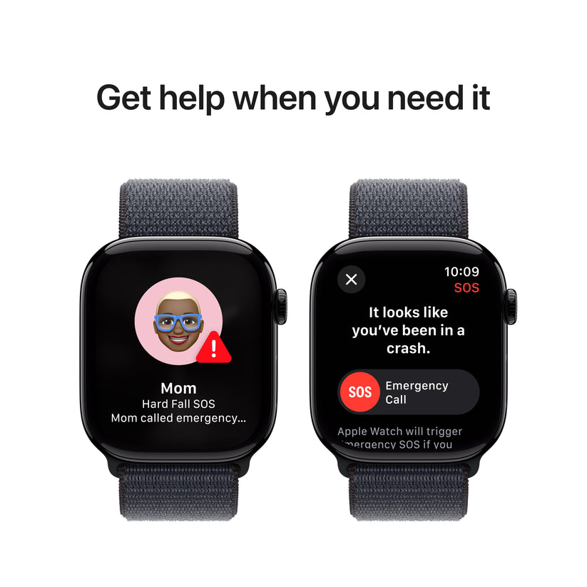 Apple Watch Series 10 GPS 46mm klavírně černé hliníkové pouzdro s inkoustově fialovým sportovním provlékacím řemínkem (otevřený) - iSTYLE CZ
