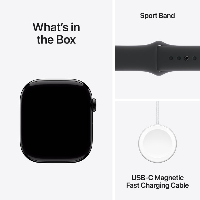 Apple Watch Series 10 GPS + Cellular 46mm klavírně černé hliníkové pouzdro s černým sportovním řemínkem - S/M (renovovaný) - iSTYLE.cz