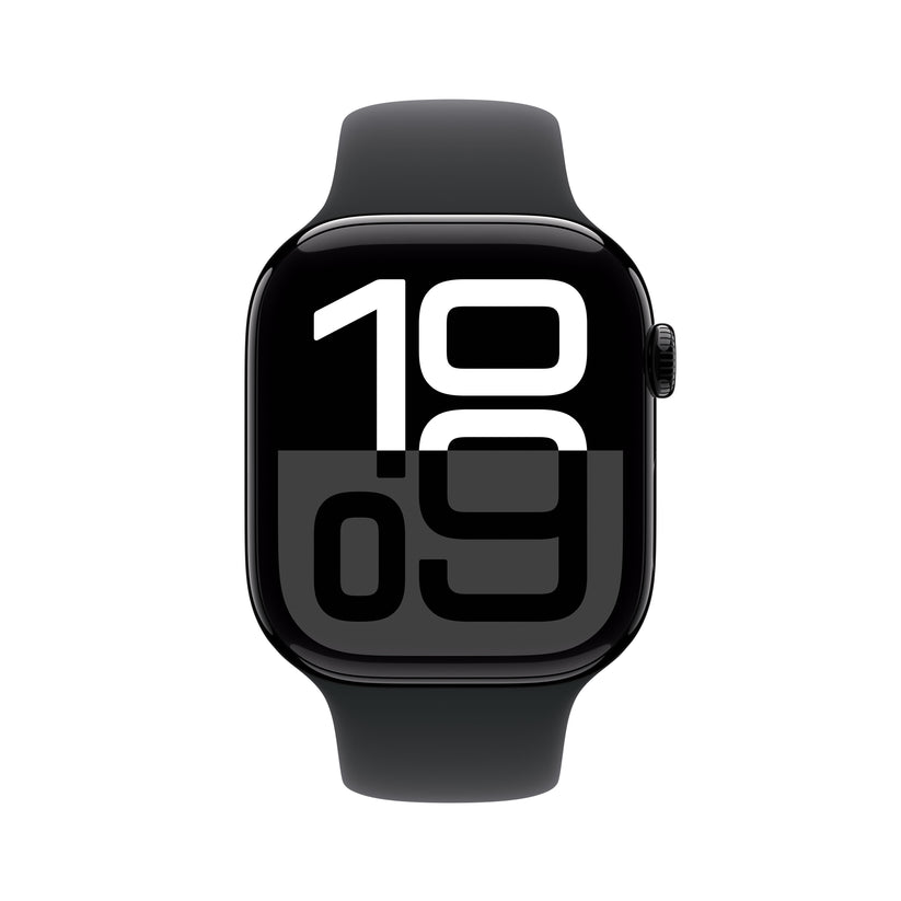 Apple Watch Series 10 GPS + Cellular 46mm klavírně černé hliníkové pouzdro s černým sportovním řemínkem - S/M (renovovaný) - iSTYLE.cz