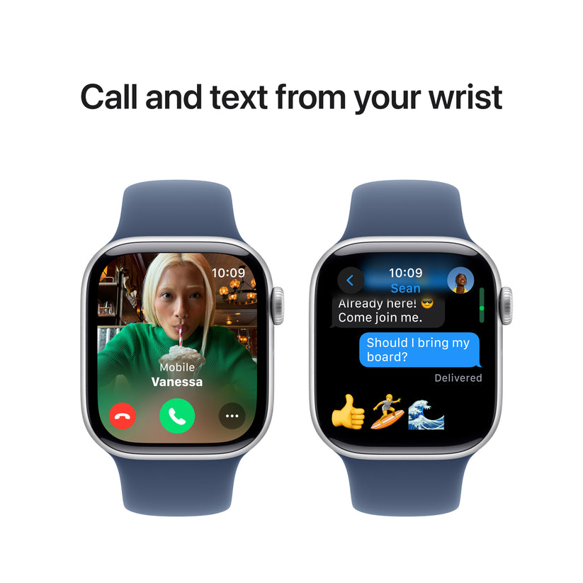 Apple Watch Series 10 GPS 42mm stříbné hliníkové pouzdro s denimovým sportovním řemínkem - S/M - iSTYLE CZ